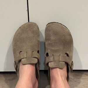 Birkenstock Tan Suede Slip-On Loafers